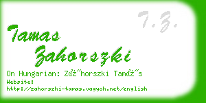 tamas zahorszki business card